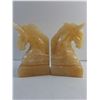 Image 2 : (2) Soap Stone Book Ends - Chipped