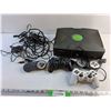 Image 1 : Xbox Console, Cords and Various Controllers - As Is