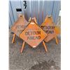 Image 1 : ** (3) "Detour Ahead" Tripod Road Signs - 32" Sign with 43" Support Leg - Pickup Only
