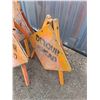 Image 3 : ** (3) "Detour Ahead" Tripod Road Signs - 32" Sign with 43" Support Leg - Pickup Only
