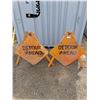 Image 1 : ** (2) "Detour Ahead" Foldable Tripod Road Signs - 32" Sign with 43" Support Leg - Pickup Only