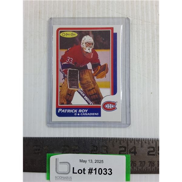 O-Pee-Chee 1986 Patrick Roy Card - Authenticity Not Guaranteed
