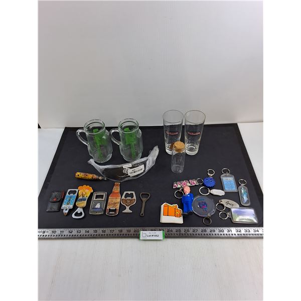 Glassware, Bottle Openers, Key Chains, Misc.