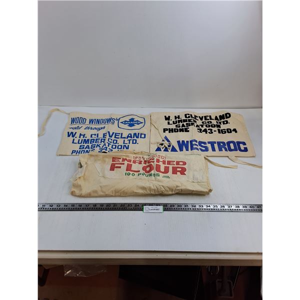 Vintage Cloth Shop Aprons and Flour Bag