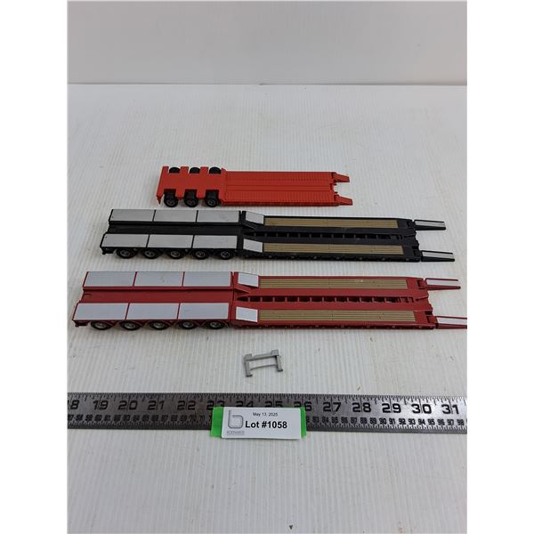 (3) Replica Diecast Semi-Truck Flatbed Trailers