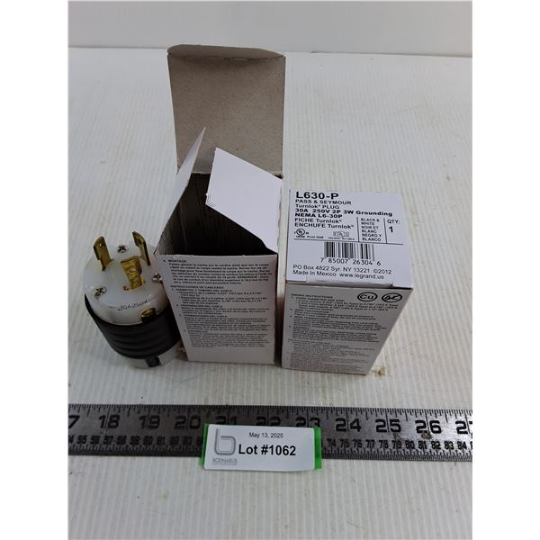 (2) L630-P Pass & Seymour 30A 250V 3W Grounding Plugs