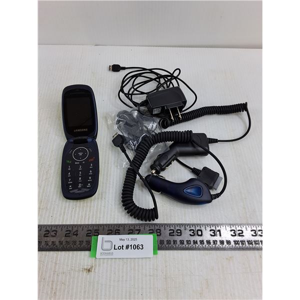 Samsung Flip-Phone - Untested, Electrical Charging/Power Cords