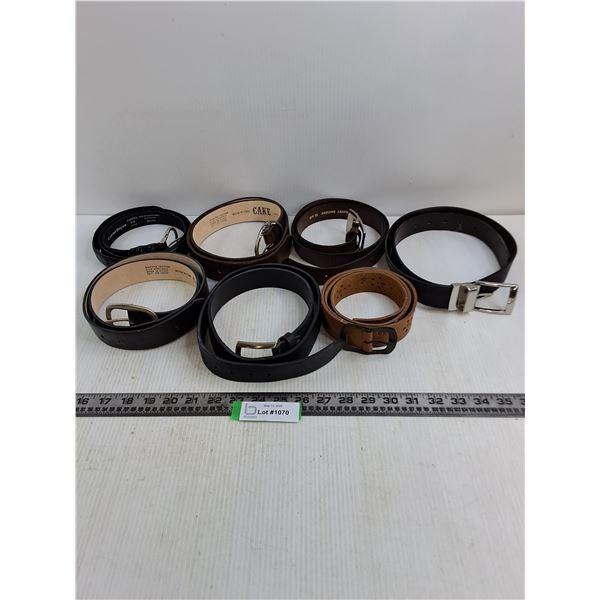 (7) Leather Belts M-L Sizes