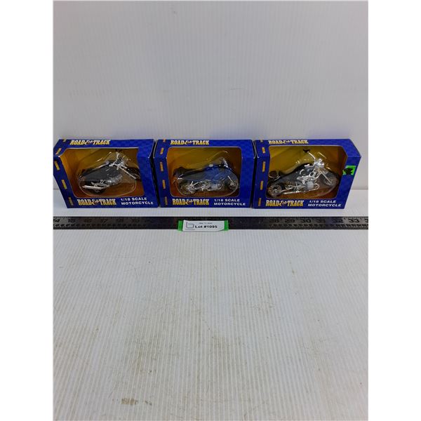 (3) Maisto Road&Track 1:18 Replica Motorbikes - NIB