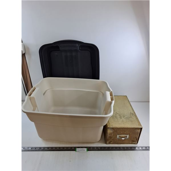 *Plastic Storage Bin with Lid, Single Drawer File with Contents- Cannot Ship