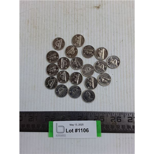 (20) Canadian Nickels 1965-79