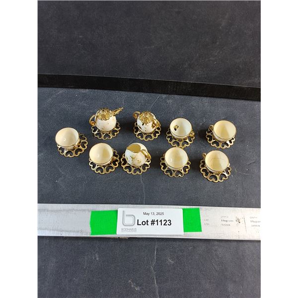 Miniature Tea Set Ornaments - Chipped