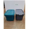 Image 1 : (2) Plastic Totes with Lids - Cannot Ship