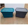 Image 3 : (2) Plastic Totes with Lids - Cannot Ship
