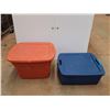 Image 1 : *(2) Plastic Totes with Lids - Cannot Ship
