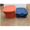 Image 2 : *(2) Plastic Totes with Lids - Cannot Ship