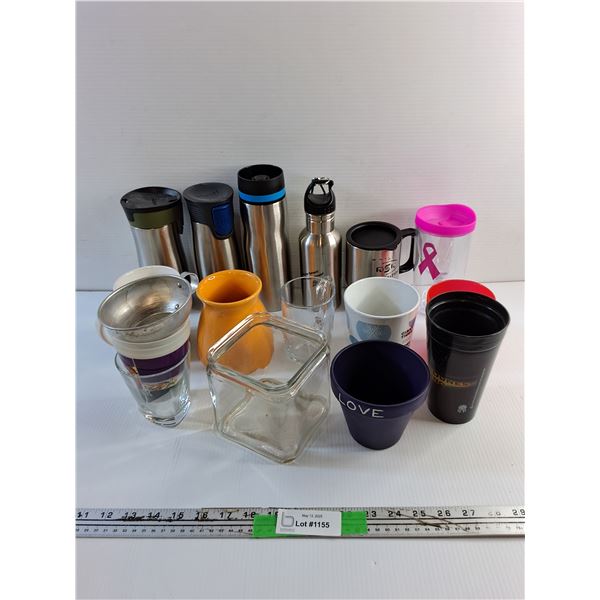 Water Bottles, Mugs, Cups, Cookie Jar and Planter