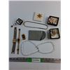 Image 1 : Necklaces, Various Shirt Pins, Money Clip, Watches and Misc