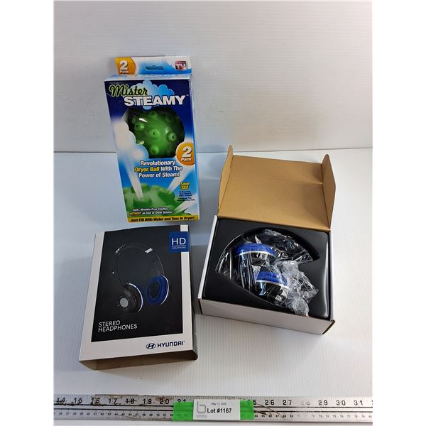 Dryer Ball and Hyundai Stereo Headphones - As Is