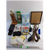 Image 1 : Desk Lamp, Candles, Belt, Neck Rest Pillow, Safari Camera, Walkie Talkie and Misc