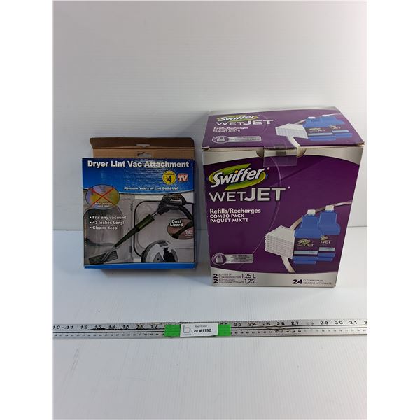 Dryer Lint Vac Attachment and Swiffer WetJet Refills Combo Pack