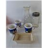 Image 2 : (6) Mugs- Christmas/Rocky & Bullwinkle, (2) Pitchers, Butter Dish, Misc.