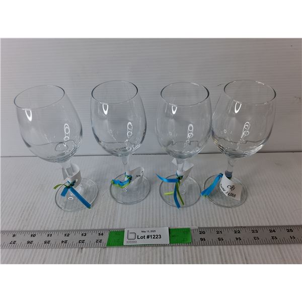 (4) Wine Glasses, 7.75" Tall