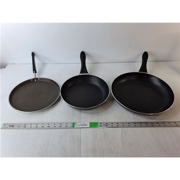(3) Frying Pans- T-fal & Lagostina Up to 19.5" Long