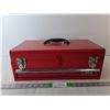 Image 1 : Allied Metal Toolbox 6.5" Tall x 17.25" Long x 9.5" Wide with Tools- Wire Stripper, Sockets, Needlen