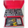 Image 2 : Allied Metal Toolbox 6.5" Tall x 17.25" Long x 9.5" Wide with Tools- Wire Stripper, Sockets, Needlen