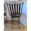 Image 3 : *(2) Metal & Faux Leather Rotating Bar Chairs, 4 Ft. Tall, Cannot Ship
