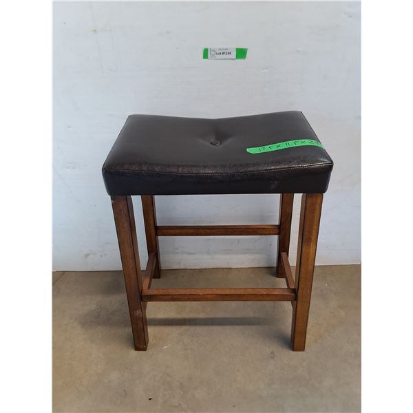 *Wood & Faux Leather Stool, Cannot Ship