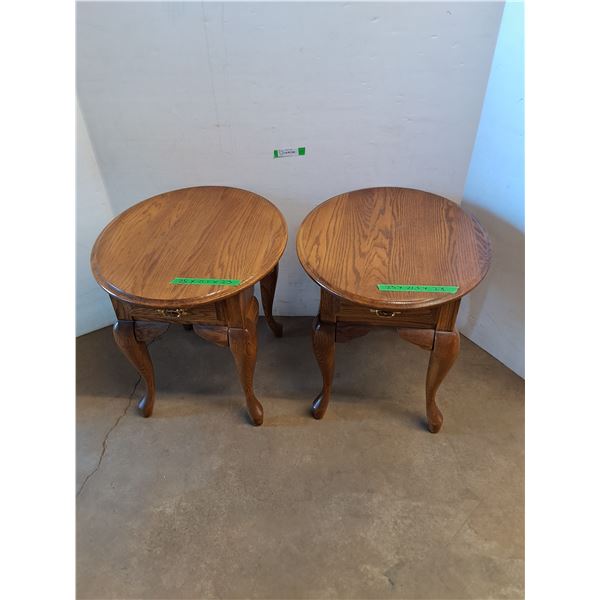 *(2) Round Wood Coffeetables, Cannot Ship