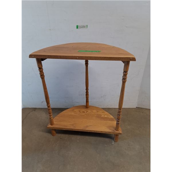 *Wood Halfmoon Side Table, Cannot Ship