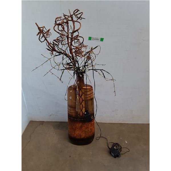*Lighted Faux Branches in Decorative Stand- Powers On,  Up to 38" Tall  -  Cannot Ship