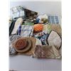 Image 2 : Kitchen Lot- Apron, Tea Towels, Cooling Plates, Misc.