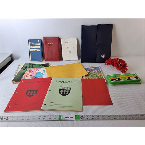 Geometry Set, Flowered Hair Accessory, Notebooks, Misc.