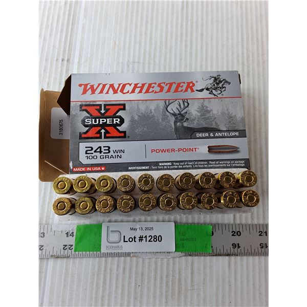 *^ Box of 243 Winchester Rifle Rounds, PAL Required, Cannot Ship