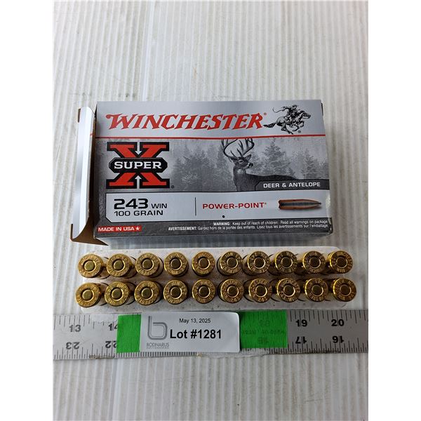 *^ Box of 243 Winchester Rifle Rounds, PAL Required, Cannot Ship
