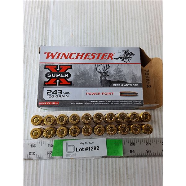 *^ Box of 243 Winchester Rifle Rounds, PAL Required, Cannot Ship