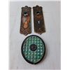 Image 2 : Vintage Lot- Door Plates, (3) Animal Figurines, Misc.