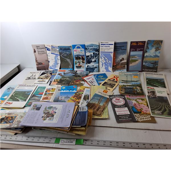 Lot of Vintage Maps/Brochures- Quebec, B.C., PEI, Misc.