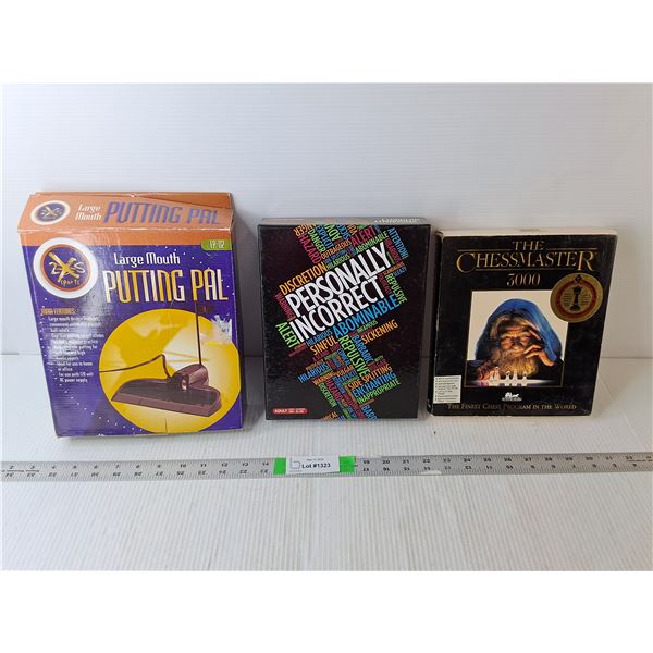 (3) Games- Putting Pal-Working, Chessmaster 3000 & Personally Incorrect