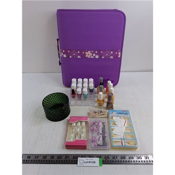 Ladies Manicure Lot, Binder, Trinket Dish