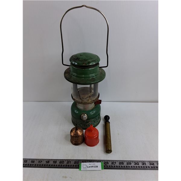 Coleman Gas Lantern (dated 1/79) with Funnels and Pump