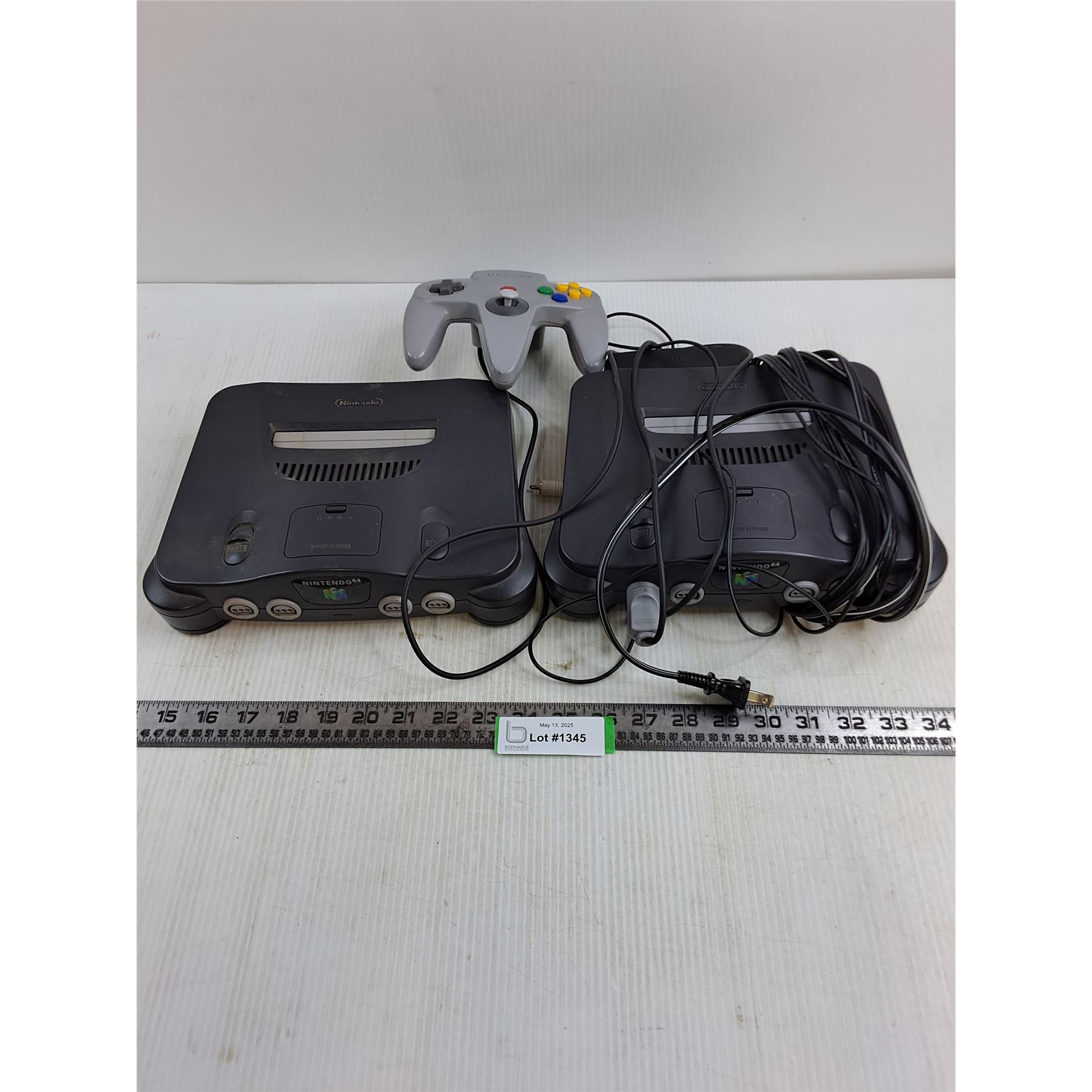 (2) Nintendo 64 Video Game Consoles with Controller and Cables ...