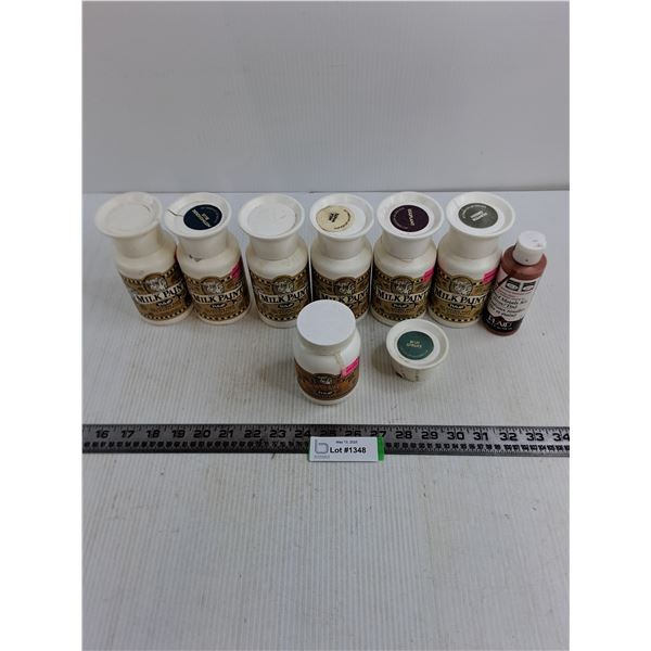 Lot of Partial/Empty Wood-Paint Containers