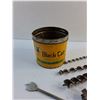 Image 4 : Various Drill Bits and Vintage Black Cat Tobacco Tin