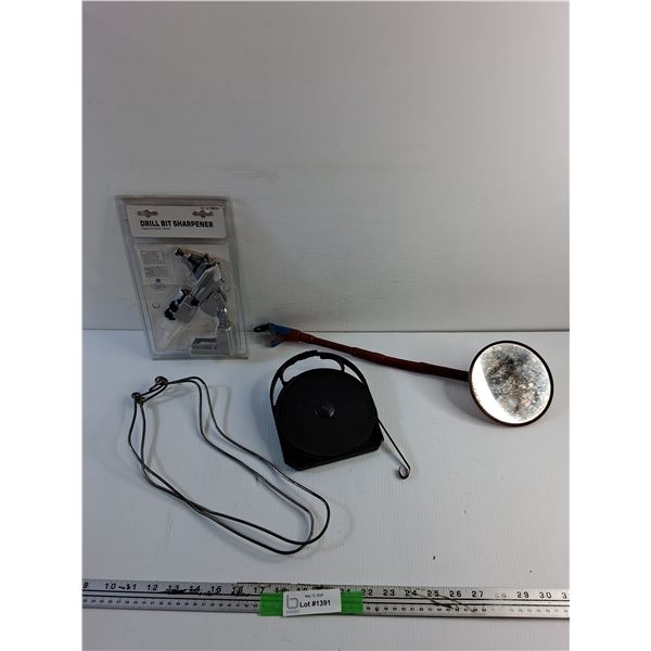 Electrical Wire Puller, Drill Bit Sharpener, Mirror and Metal Wire