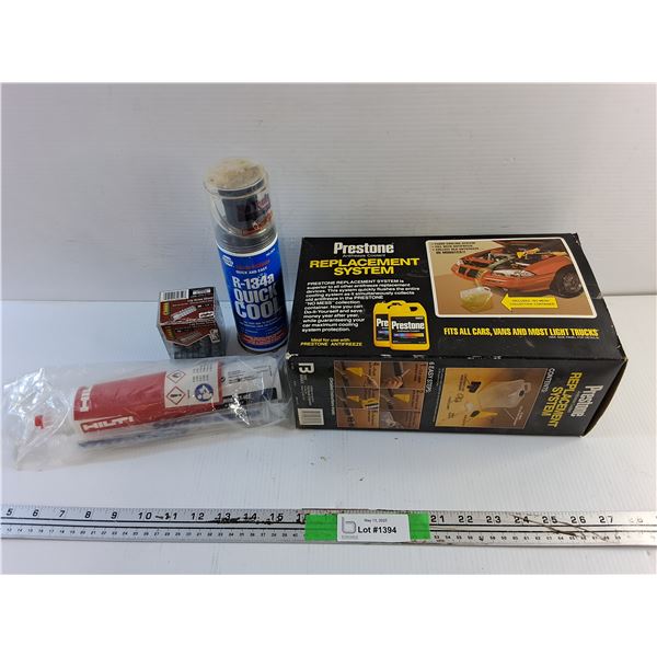 Coolant Replacement System, Quick Cool Spray, Lag Screw Shield and Hilti Sealant